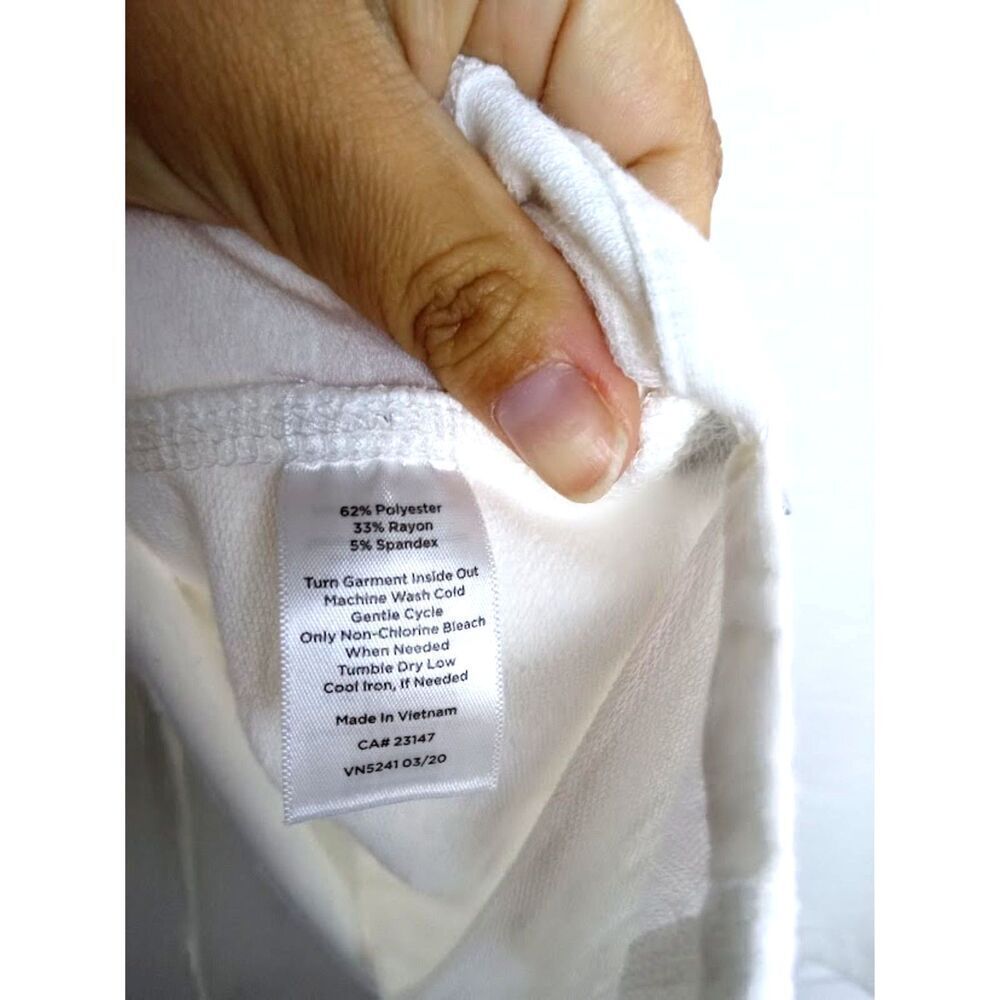 T by Talbots Women White V-Neck Jersey Knit Boxy 3/4 Sleeves Blouse size 2X - Picture 8 of 8
